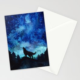 Wolf Galaxy Stationery Card