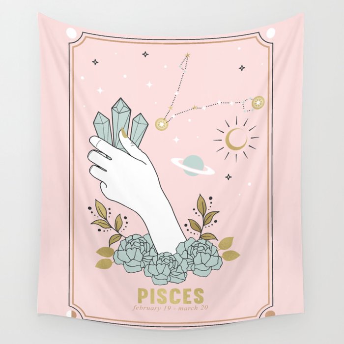 Pisces Zodiac sign Wall Tapestry