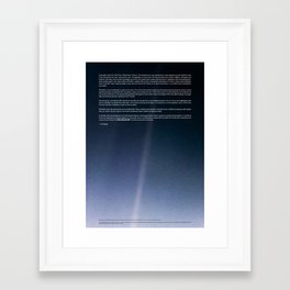Pale Blue Dot — Voyager 1 (2020 rev.), quote Framed Art Print