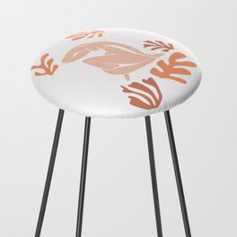 Peach Nude with Seagrass Matisse Inspired Counter Stool