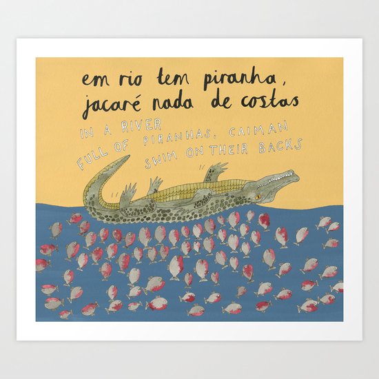 A River Full of Piranhas Art Print