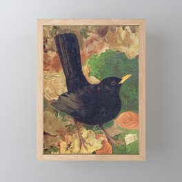 Blackbird - Léo-Paul Robert 1880 Merle Noir Framed Mini Art Print