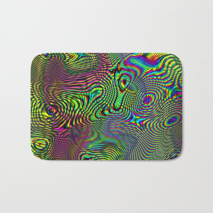 Vivid colorful bright neon liquid shapes Bath Mat