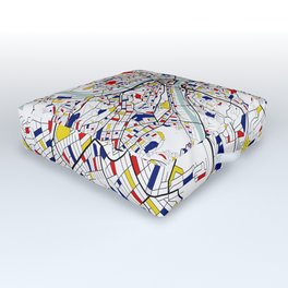 Pittsburgh City Map of the United States - Mondrian Outdoor Floor Cushion
