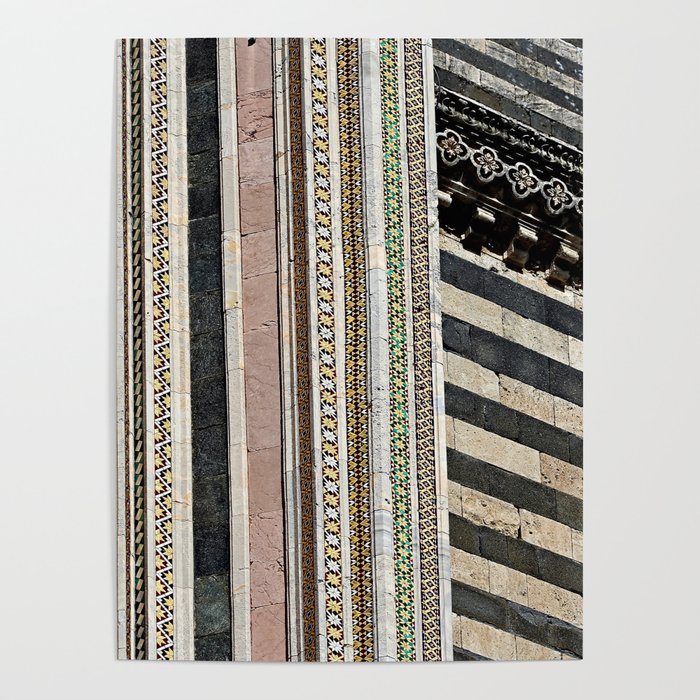 Orvieto Cathedral Facade Detail Ornamental Mosaic Poster