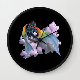 Rainbow Dragon in the Clouds Wall Clock