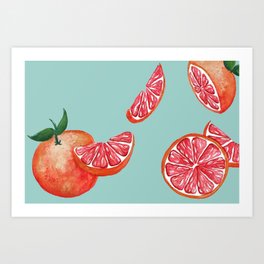 turquoise grapefruit Art Print