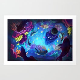 Underwater Cave Art Print