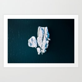 Lone, minimalist Iceberg from above - Landscape Photography Art Print