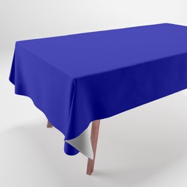 Duke Blue Solid Color Popular Hues Patternless Shades of Navy Collection Hex #00009c Tablecloth