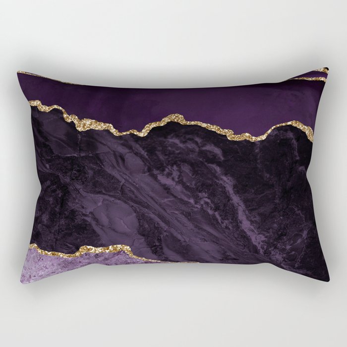 Agate Purple Gold Glitter Design Rectangular Pillow