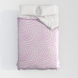 Pastel Pink Stripes Shells Pattern Comforter
