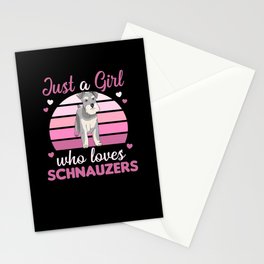 Just A Girl The Schnauzer Loves Dogs Stationery Card