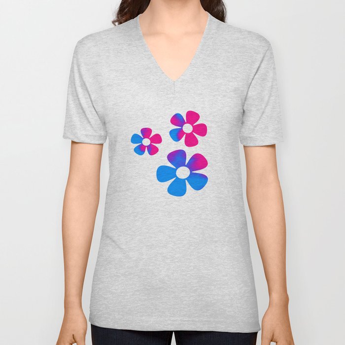 Puff of colors V Neck T Shirt