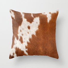 Cowhide, Cow Skin Pattern, Farmhouse Decor Throw Pillow