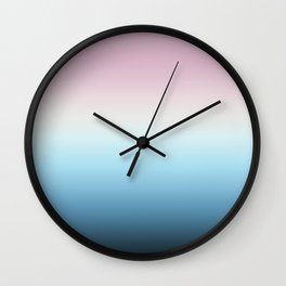 Feminine Pastel Ombre Pink, Cream and Blue Gradient Wall Clock