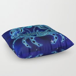Astrology Horoscope Cancer Zodiac Blue Floor Pillow