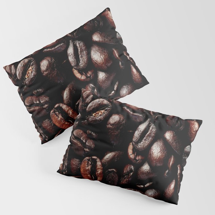 Dark Roasted Coffee Beans Pillow Sham