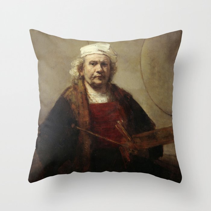 Self-Portrait with Two Circles Throw Pillow