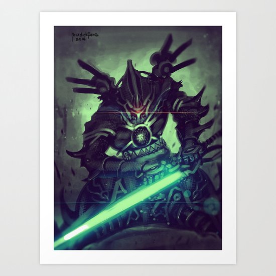 Elite Cyber Swordsman Art Print