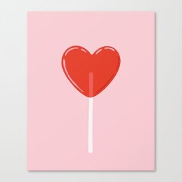Heart-Shaped Lollipop Canvas Print