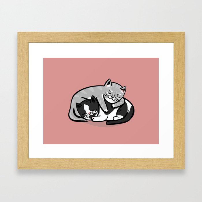 Cuddling Kitties Framed Art Print