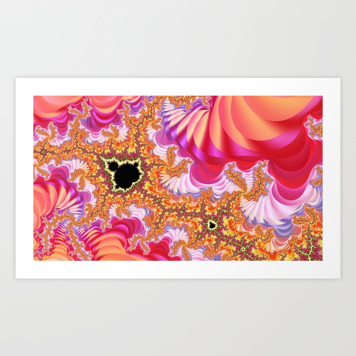 Peachy Pink Fractal Zoom Art Print