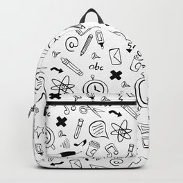 Back to School -White Black Backpack