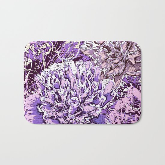 Flowers - blue mood Bath Mat