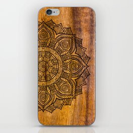 Mandala on Wood iPhone Skin