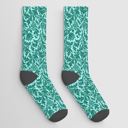 William Morris Thistle Damask, Turquoise and Aqua Socks
