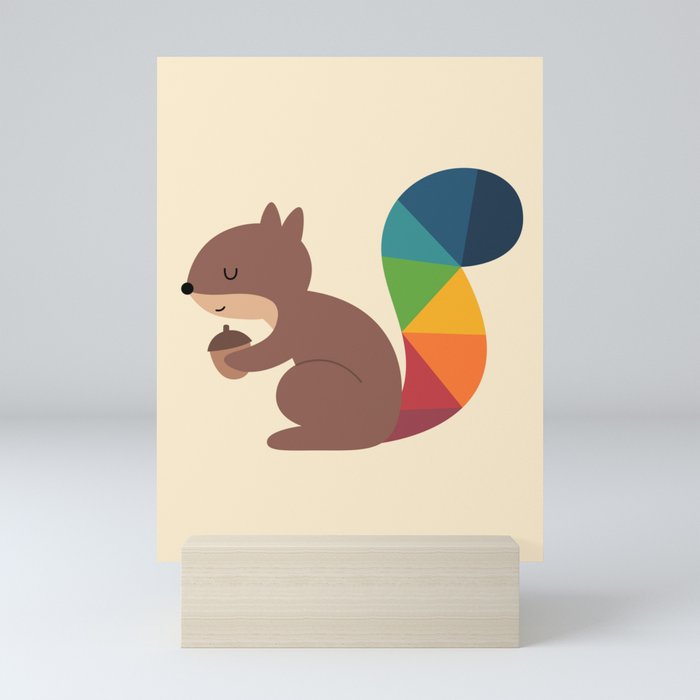 Rainbow Squirrel Mini Art Print