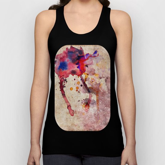 Red Color Splash Unisex Tank Top