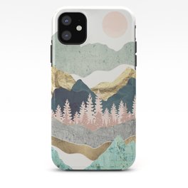 Summer Vista iPhone Case | Forest, Watercolor, Nature, Aqua, Digital, Wanderlust, Vista, Gold, Curated, Mint 