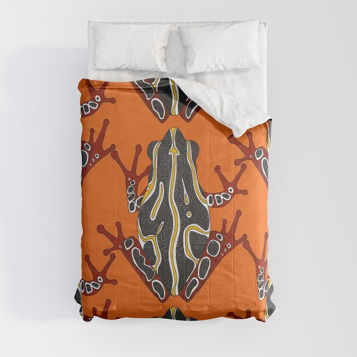 congo tree frog orange Comforter