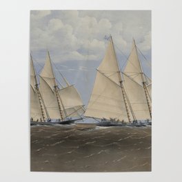 Vintage Yacht Race Illustration (1867) Poster