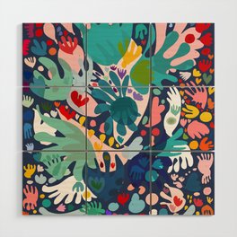 Flowers of Love Joyful Abstract Decorative Pattern Colorful  Wood Wall Art
