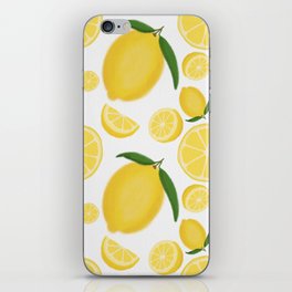 Lemon Love || Bright Fresh Citrus Slices, Seamless Pattern iPhone Skin