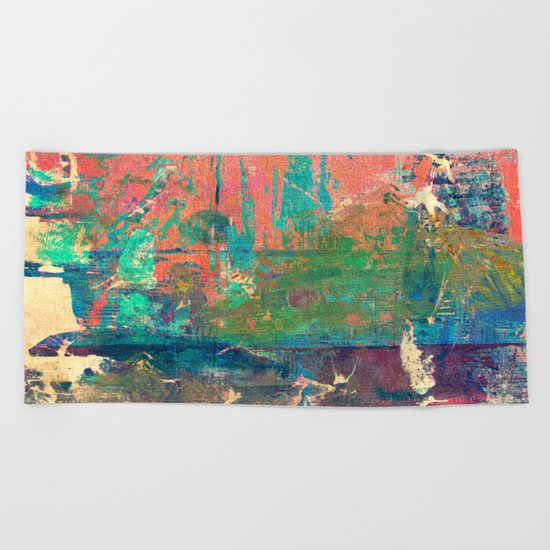 Lake Between Mountains Beach Towel