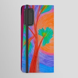 tree with sun Android Wallet Case