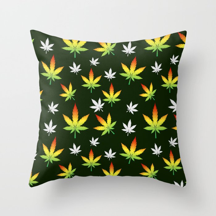 Cannabis seamless pattern Throw Pillow