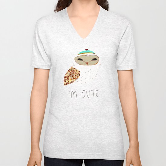 i'm cute owl illustration Unisex V-Neck
