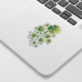 St. Patricks Gradient Clover Sticker
