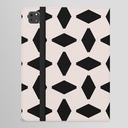 Black Geometric Retro Shapes on Pastel Pale Pink iPad Folio Case