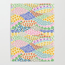 Flower Field Collage Poster