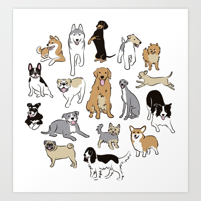 Dogs Fun II Art Print