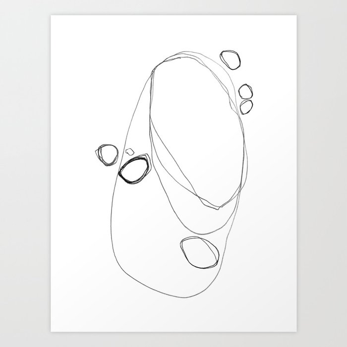 Ovals - Minimalist Abstract Line Drawing Art Print