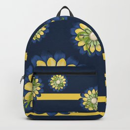 Blue and yellow Flowers Backpack