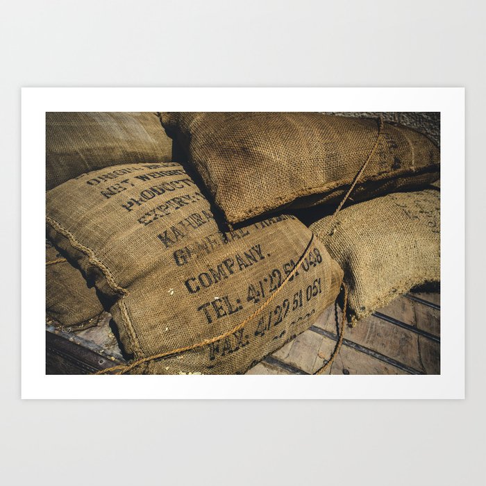 Coffee sacks Art Print