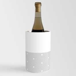 White Polka Dots Lace Horizontal Split on Silver Grey Wine Chiller
